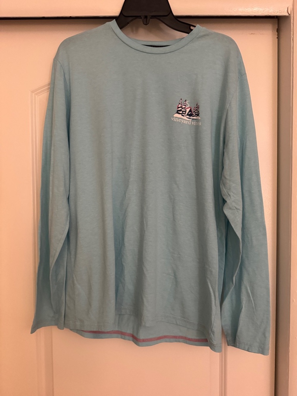 Vineyard Vines Seafoam Long Sleeve Tee with Nautical Logo